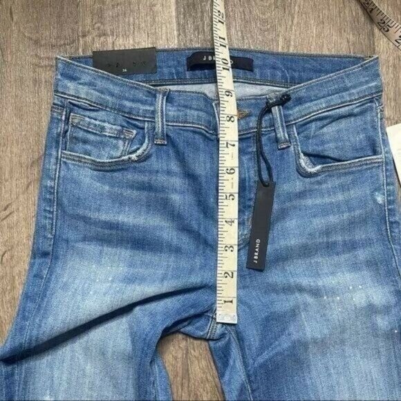J Brand Collison Distressed Blue Mid Rise Jeans Size 26 - Picture 8 of 12